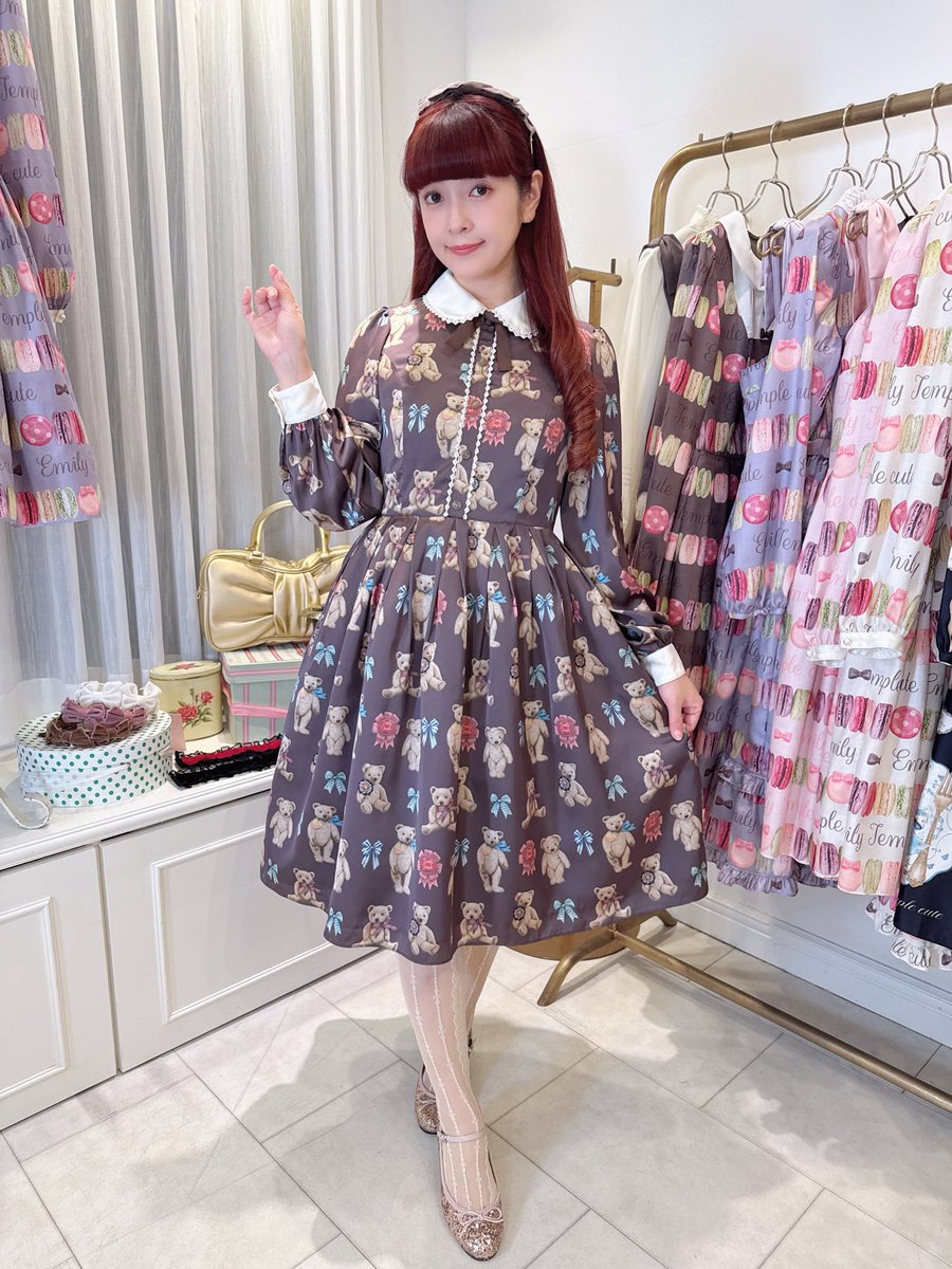 テディベア柄のロングワンピース👗はかなり楽ちんで着心地最強なので