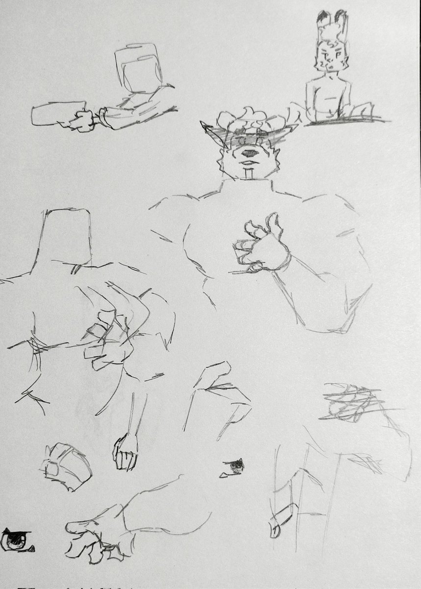 P7T6WCyrjKsDMWY's tweet image. I have minor (major) problems drawing hands =] #Sketching #study #artstudy #bara #bear #robot #OC