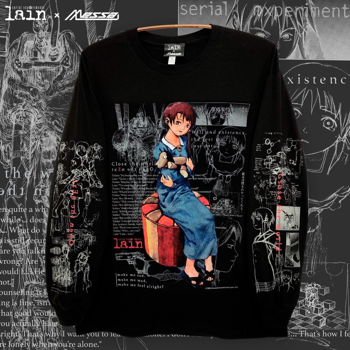 serial experiments lain × messa刺繍ジップパーカー serial experiments lain』 ゲーム 27thアニバーサリー 刺繍ジップ