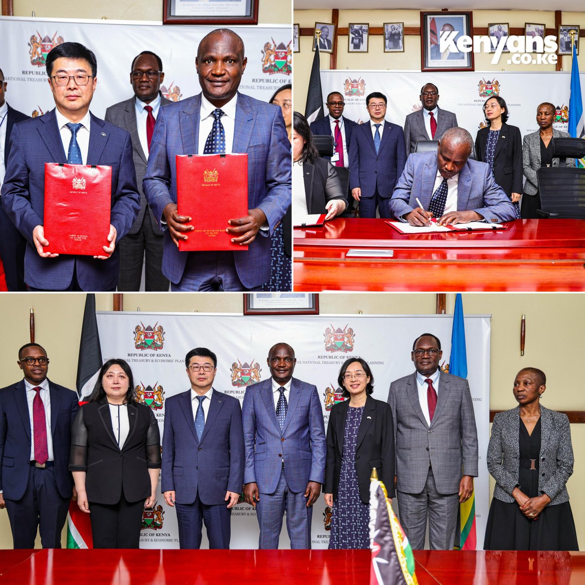Kenyans's tweet image. CS Mbadi signs the $185 million (Ksh24 billion) concessional loan agreement with China&apos;s EximBank to finance the Intelligent Transport System project