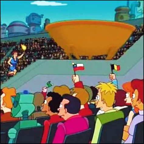 DJWHITELATINA's tweet image. la wea loca q hace una bandera de chile en futurama xD