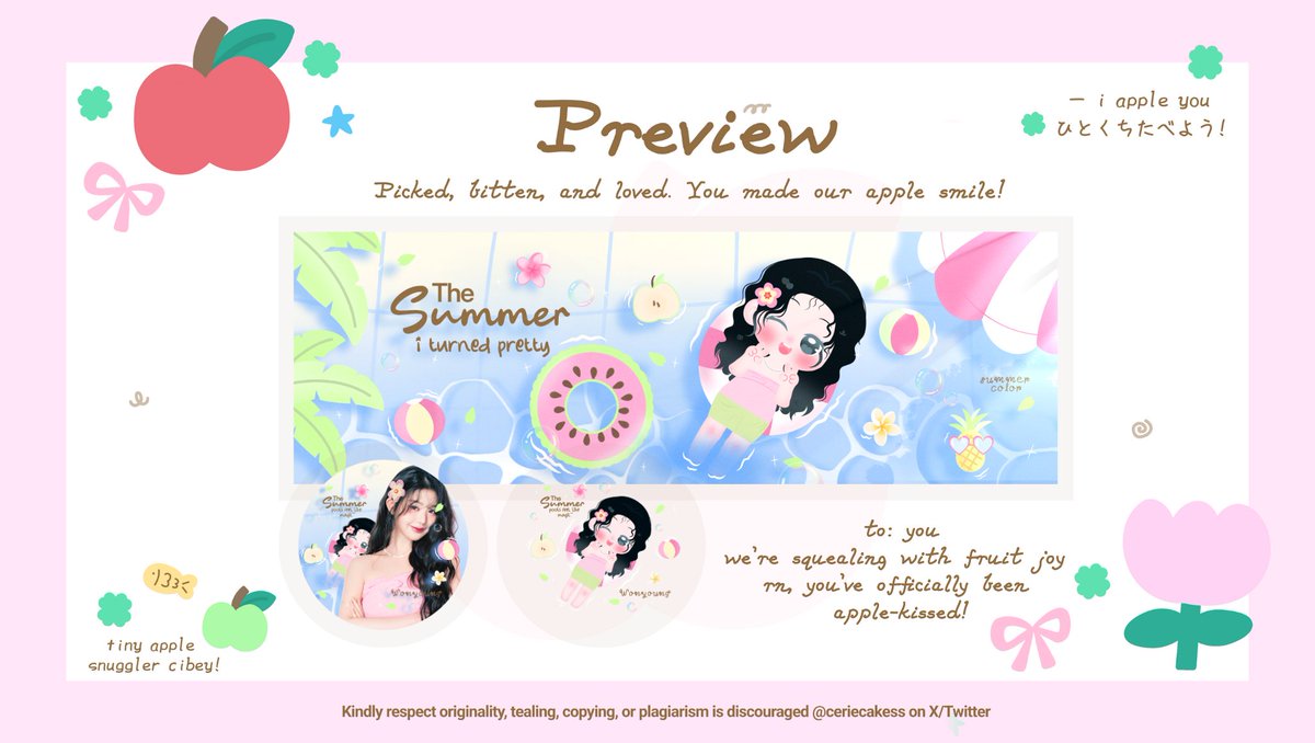 ceriecakess's tweet image. help repost, maaci 𖹭

aloo belloo 💬 bEY apel punyaa layout chibi ready main air 🌴💧⭐ ꒰ ada wonyoung, ian, carmen, dan leeseo ꒱ &amp;amp;&amp;amp; aku juga open untuk by req &amp;amp; custom jugaa &amp;gt;______&amp;lt; yuuk jajaan!! cek-ceeekie alt yaa &amp;amp; bisaa langsung chit-chat akuu yup 🤏🏻🍏

#zonauang #zonaba