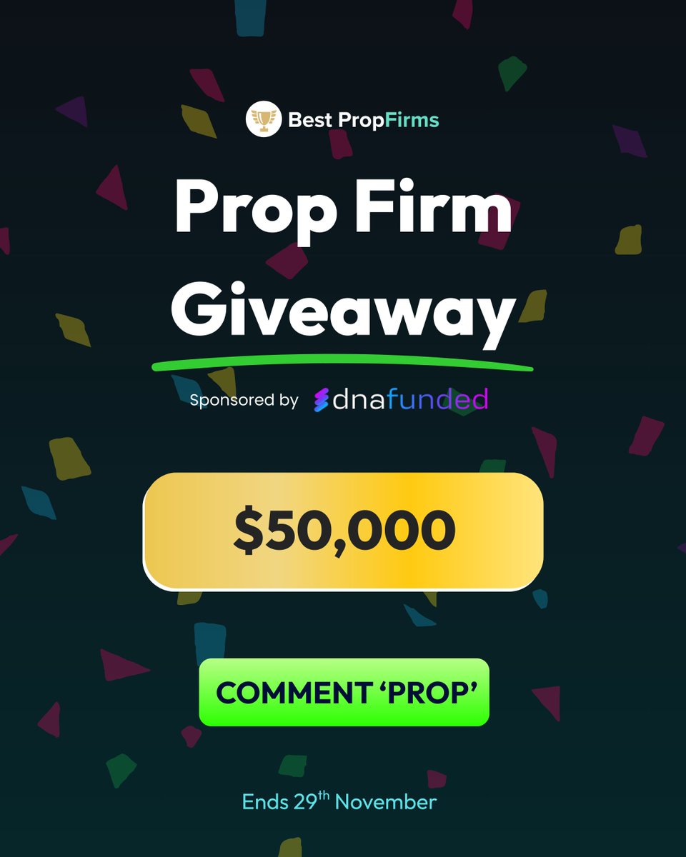 $50,000 Prop Firm Giveaway on Instagram w/ <a href="/dnafunded/">DNAFunded</a>  🎁

We are giving away a $50k 1-phase challenge with DNA Funded.

To Enter👇
1️⃣Comment 'PROP' on our Instagram post 👉 instagram.com/p/DRhS2YmEge5/
2️⃣Follow <a href="/Prop_Firms/">Best PropFirms</a> 
3️⃣Like and Retweet
4️⃣Follow our Instagram