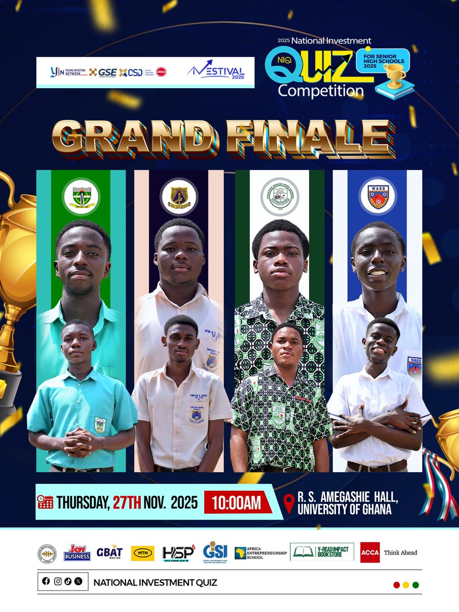 Final round, final spark ,who will take the trophy home🤔?

Meet with us on 27th November 2025 at the R.S Amegashie Hall, UG.

#niq2025 #Investment #Education #Ghana #Trending #abass  #samsungblackfriday