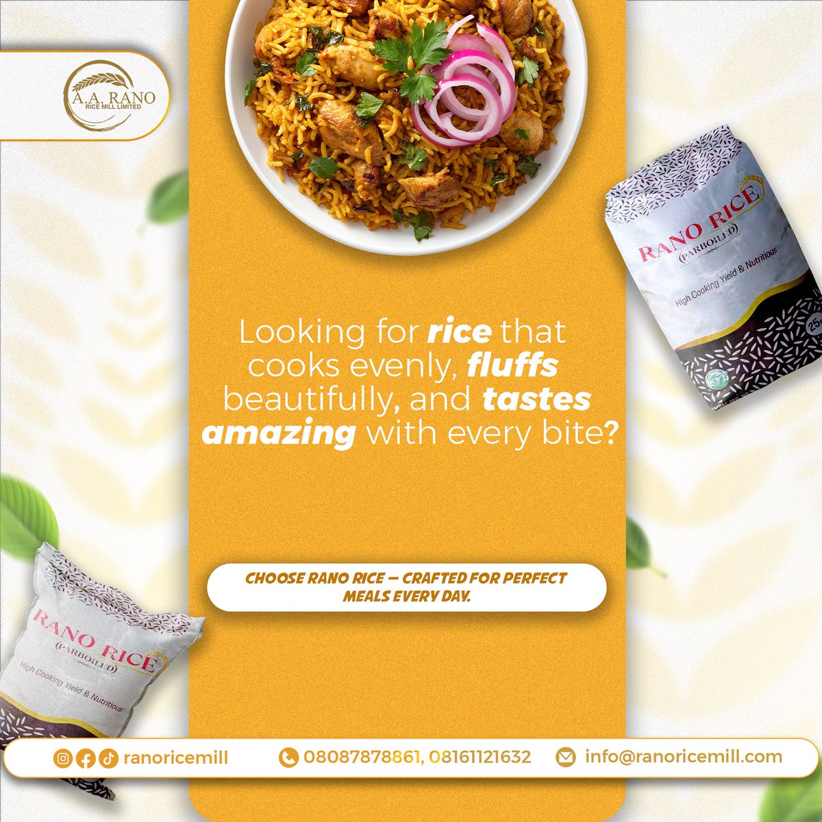ranoricemill's tweet image. Quality you can trust. Taste you’ll always enjoy. 💛
Choose Rano 🍚 

#RanoRice #PerfectEveryTime #FluffyRice #QualityInEveryGrain
#NigerianMeals #RiceLovers #CookWithRano #NaijaFoodies
#TasteTheDifference #DailyMealsMadeBetter #RanoNation #FoodieNigeria