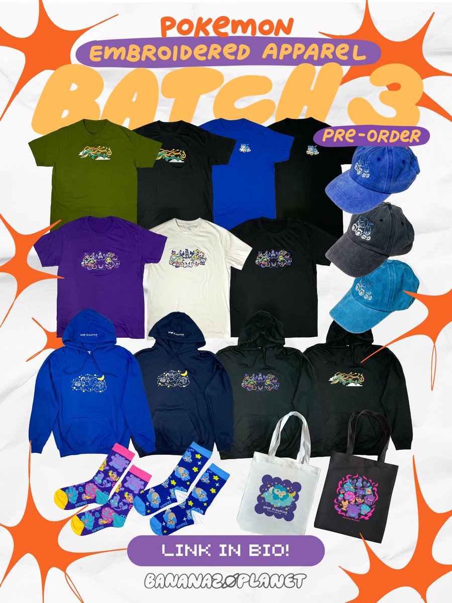 BananazPlanet's tweet image. 📢 𝗔𝗣𝗣𝗔𝗥𝗘𝗟 𝗣𝗥𝗘-𝗢𝗥𝗗𝗘𝗥𝗦 𝗕𝗔𝗧𝗖𝗛 𝟯 𝗜𝗦 𝗢𝗣𝗘𝗡 📢

LINK🔗: forms.gle/QSysduEqNYrxjm…

Pre-orders for our embroidered apparel are open for the last time this year! ☺️ ++ we have a GIVEAWAY! 🤩

Order now~

🇵🇭 PH only (for now)

#pokemon #apparel #embroidered