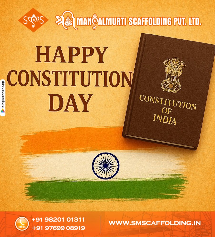 SandyTanpure's tweet photo. "Let us honour the book that holds India together as one nation."

- Team Shree Mangalmurti Scaffolding

#ConstitutionDay
#SamvidhanDiwas
#Constitution
#IndianConstitution
#HamaaraSamvidhaanHamaaraSwabhimaan
#smscaffolding
#scaffolding https://t.co/HRfFr6N6IC