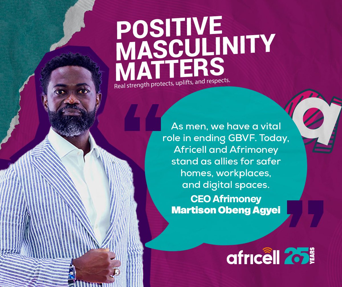 Positive masculinity is rooted in respect and responsibility, by using our influence to uplift, protect, and support the women and children around us 👩🏾💜.

Today, we highlight this commitment through the words of Martison Obeng Agyei, our CEO of #AfrimoneySL, whose leadership