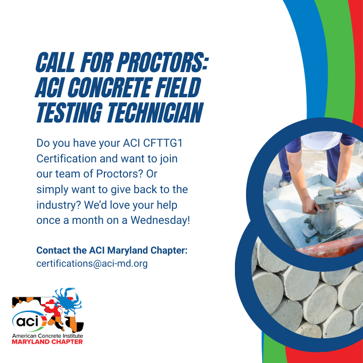 MDChapterACI's tweet photo. 📢 ACI Maryland Chapter is seeking Proctors for the Concrete Field Testing Tech Grade 1 Exam on Dec 10th in Owings Mills, MD! Support the industry, assist with testing/PPE, and earn compensation (with options for certification).

Interested? Email certifications@aci-md.org. https://t.co/VRILZz2Ttw