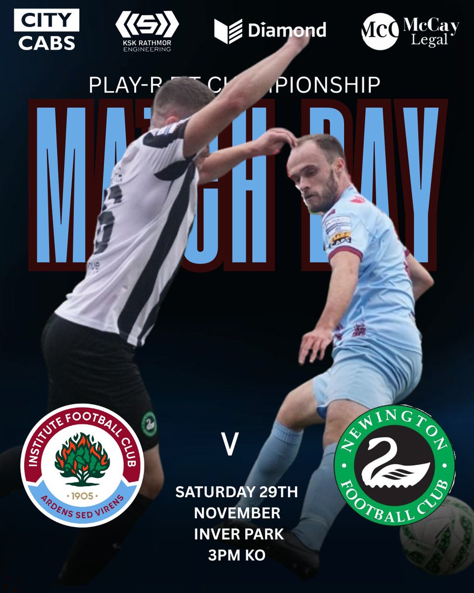 🔵⚪ ON THE ROAD! ⚪🔵
This Saturday we travel to Inver Park in the NIFL Playr-Fit Championship, hoping to keep the winning streak alive after a great run of results!
📍 Inver Park
⏰ Kick-off 3PM
Let’s back the lads! 💪⚽
#Stute #InstituteFC #AwayDay #PlayrFitChampionship