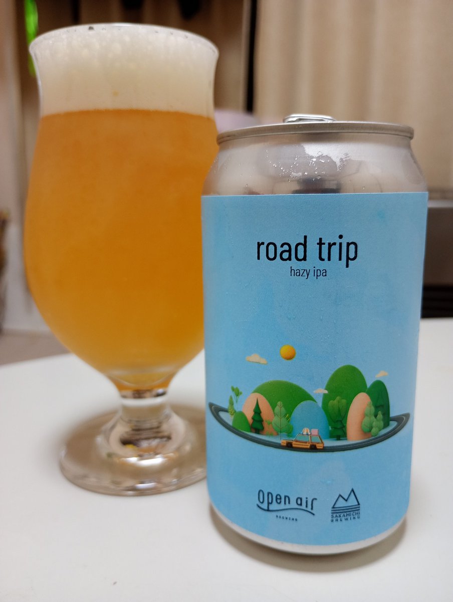 cs_tora's tweet image. openair　road trip
Sakamichi Brewingとのコラボビール
同じ材料を使って今年はhazy IPAを醸造。ジューシーなヘイジーIPA