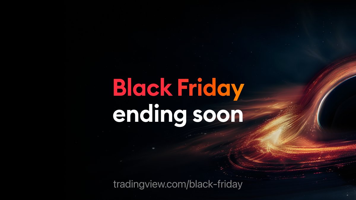 tradingview's tweet image. ⚡ 24h left!

The Black Friday deal is about to vanish.
tradingview.com/black-friday/