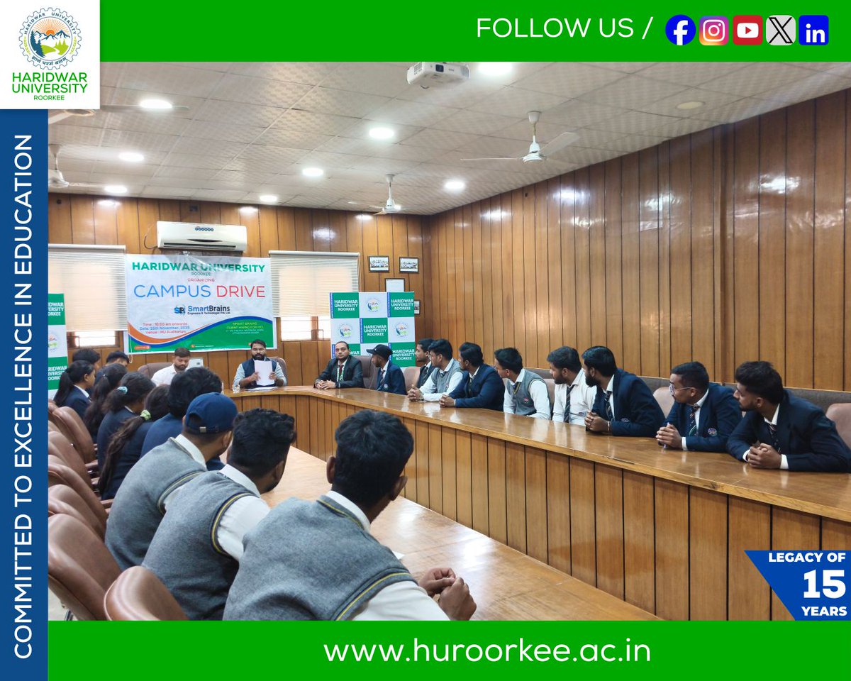 HURoorkee's tweet photo. Haridwar University, Roorkee is pleased to announce that a Campus Drive in collaboration with Smart Brains Engineers & Technologist Pvt Ltd. has been completed.
#HaridwarUniversity #CampusDrive #SmartBrains #HCLHiring #PlacementOpportunity
#HUPlacements #CareerOpportunities https://t.co/NqOmFylCch