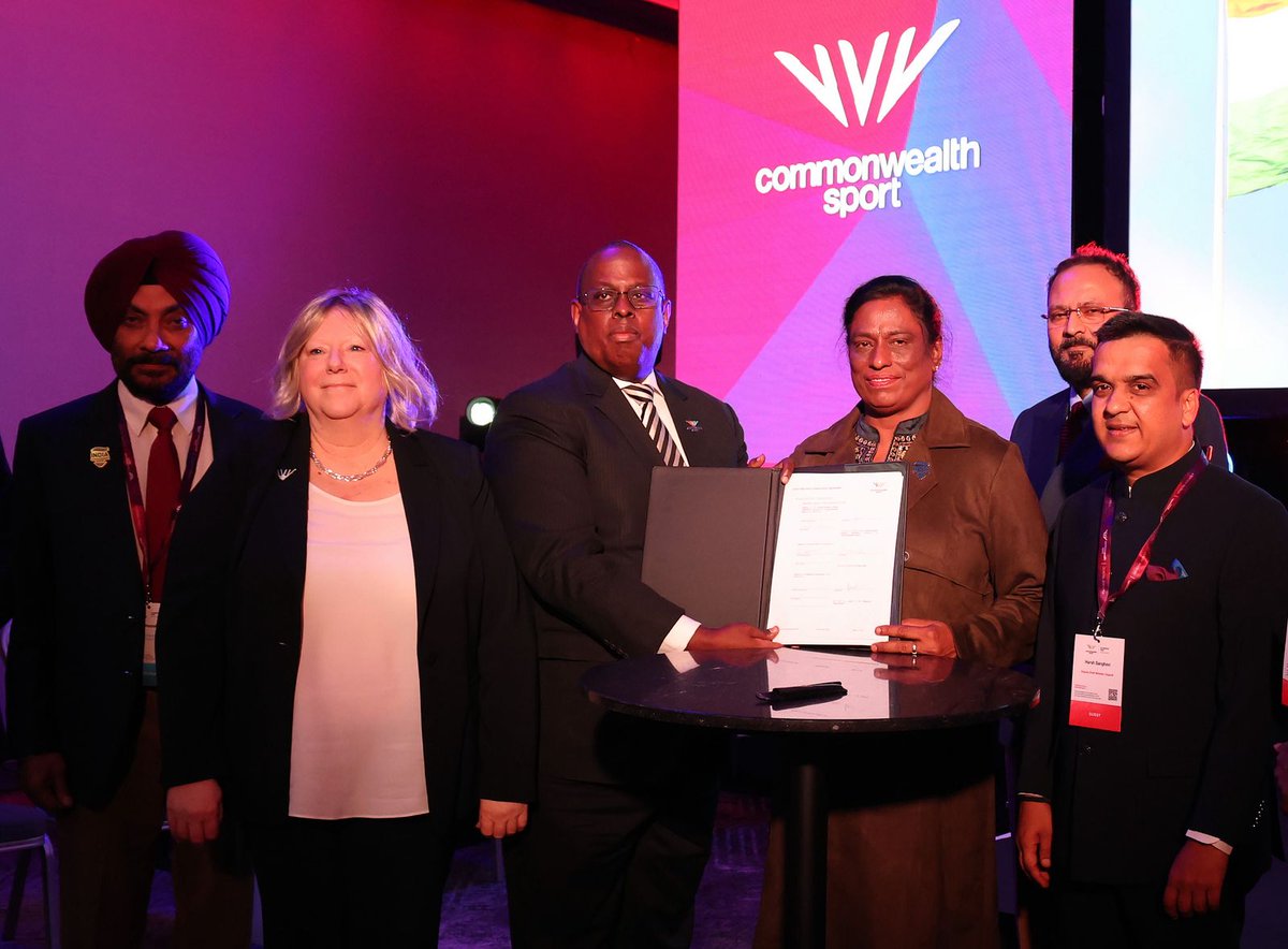 Ahmedabad has been formally ratified as the host of the Centenary Commonwealth Games in 2030, marking a historic moment for the Commonwealth Sport Movement. #cwg #Ahmedabad #IOA <a href="/PTUshaOfficial/">P.T. USHA</a> 
Photo: IOA