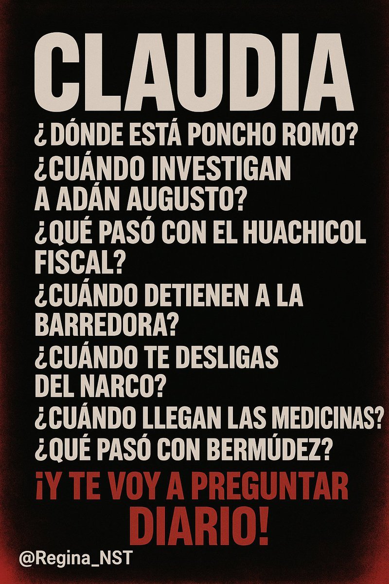 ¡<a href="/Claudiashein/">Claudia Sheinbaum Pardo</a>, eres nuestra empleada y exigimos respuestas!

No voy a dejar de preguntar, hasta que contestes.