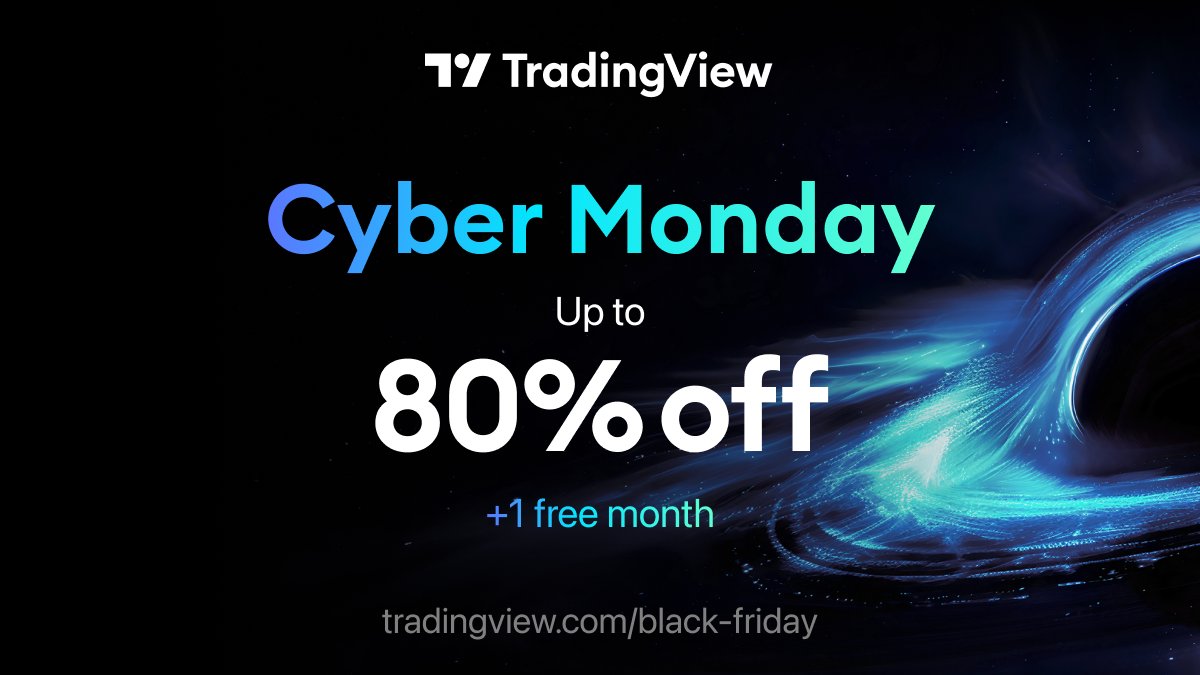 tradingview's tweet image. 👾 Last call, traders!
Grab up to 80% off + 1 free month before it’s gone.

tradingview.com/black-friday/