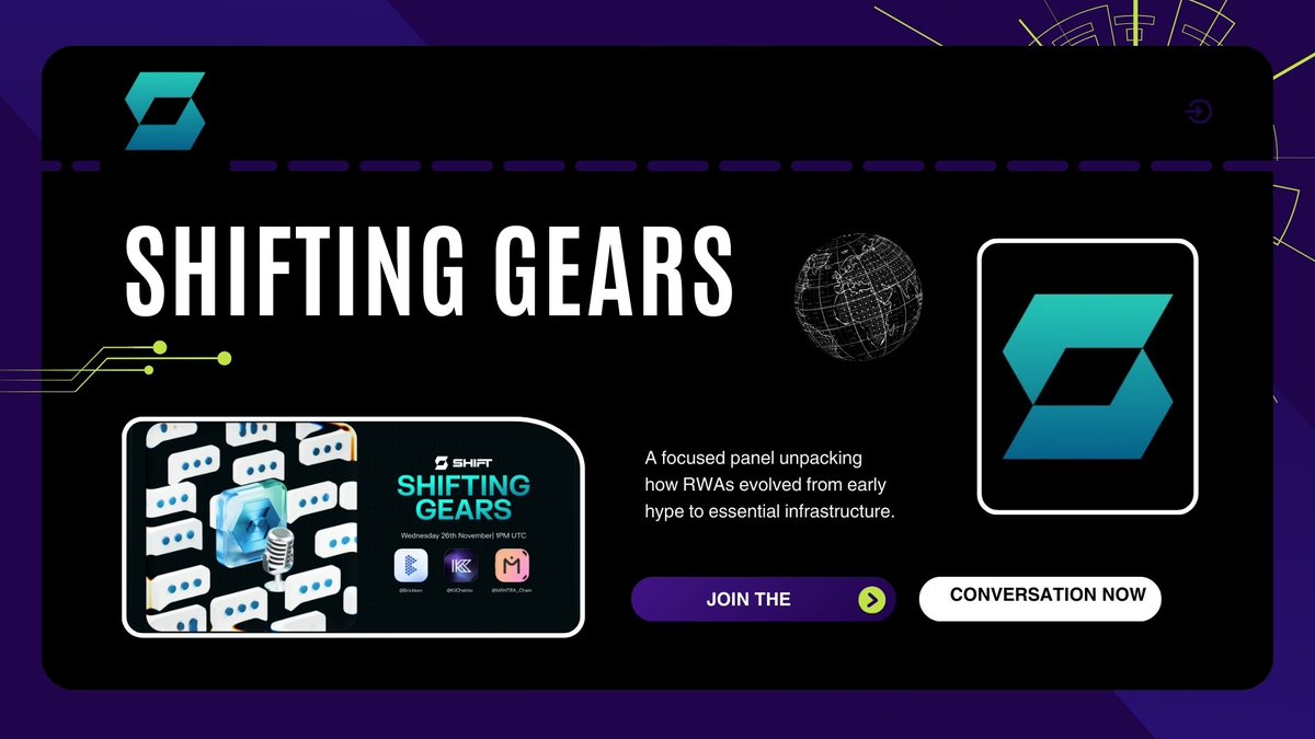 GodwinEze6's tweet image. Shifting Gears: Episode 1 by @ShiftRWA delivered a precise look at how Real World Assets have transformed from a promising niche into a foundational layer of onchain utility. A year ago, conversations around RWAs were mostly theoretical—focused on potential use cases, early…