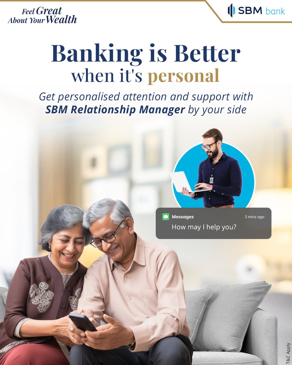 Your savings deserve a banking experience that understands you.​

Open your SBM Savings Account and enjoy simplified banking and a Relationship Manager who’s always there to assist you.​

To know more, share your details at customercare@sbmbank.co.in​

#SBMBank #SBMBankIndia