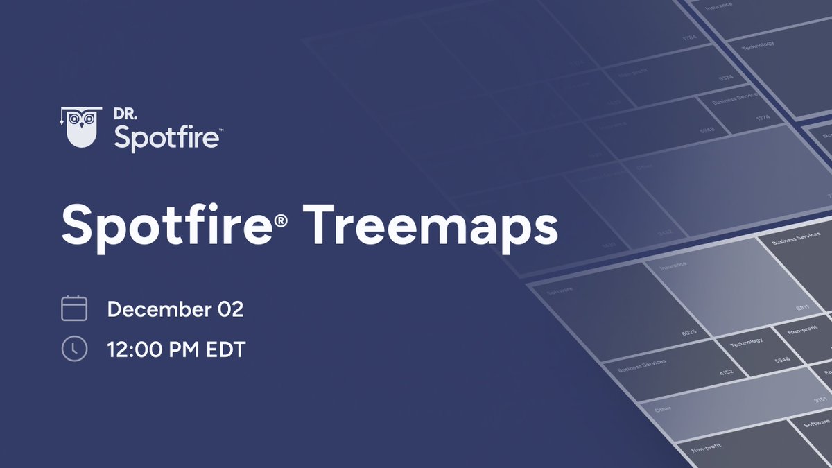 Dr. Spotfire live session: The Power of Treemaps

Join us on December 2, 2025 at 5pm ET.

Watch on YouTube: na2.hubs.ly/H02b_MD0

Join on LinkedIn Live: na2.hubs.ly/H02b_Pw0

See you there!

#Spotfire #DrSpotfire #Treemaps
