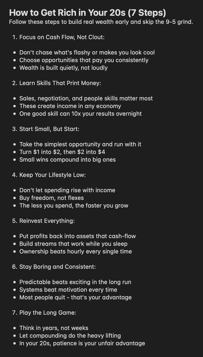 juanjeronimo_'s tweet image. How to Get Rich in Your 20s (7 Steps)