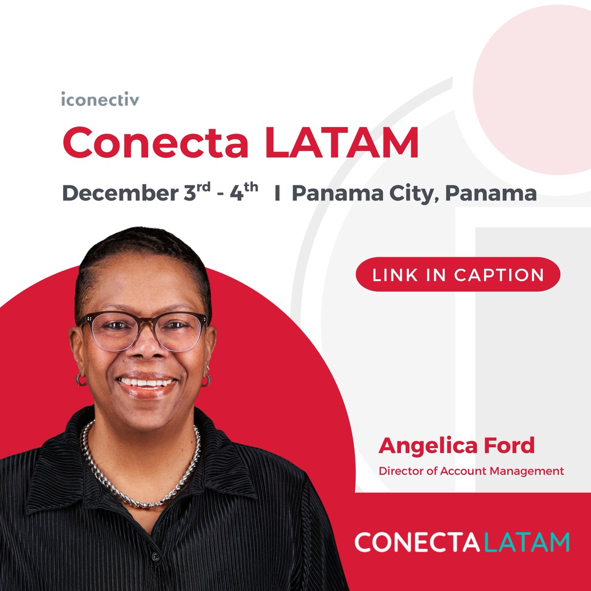 iconectiv's tweet image. iconectiv®’s Angie Ford is attending #ConectaLATAM 2025, Dec. 3–4 in Panama City to connect with industry peers and discuss TruNumber® Portability Clearinghouse, TruNumber® Protect and TruNumber® Routing! 🌐 

Be sure to connect with her: bit.ly/4hoFOUW

@conecta_latam…