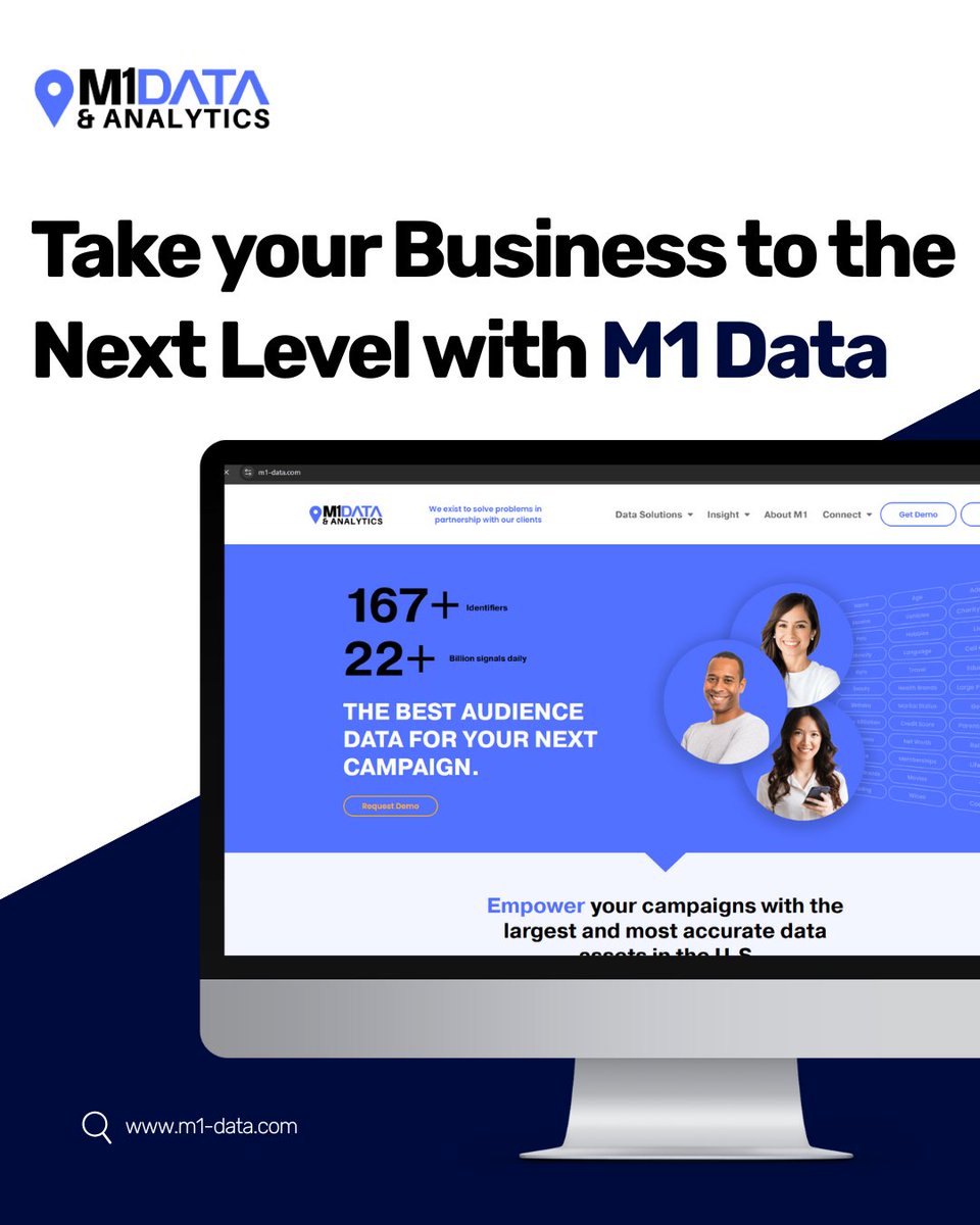 M1Data's tweet image. 𝗬𝗼𝘂𝗿 𝗯𝗿𝗮𝗻𝗱 𝗱𝗲𝘀𝗲𝗿𝘃𝗲𝘀 𝗱𝗮𝘁𝗮 𝘁𝗵𝗮𝘁 𝘄𝗼𝗿𝗸𝘀 𝗵𝗮𝗿𝗱𝗲𝗿.

💡 With SmartPiXL, you can:
✔️ Capture more leads
✔️ Turn engagement into loyalty
✔️ Build a stronger, smarter brand

Stop guessing. Start growing with SmartPiXL by M1Data.

Message us to learn more