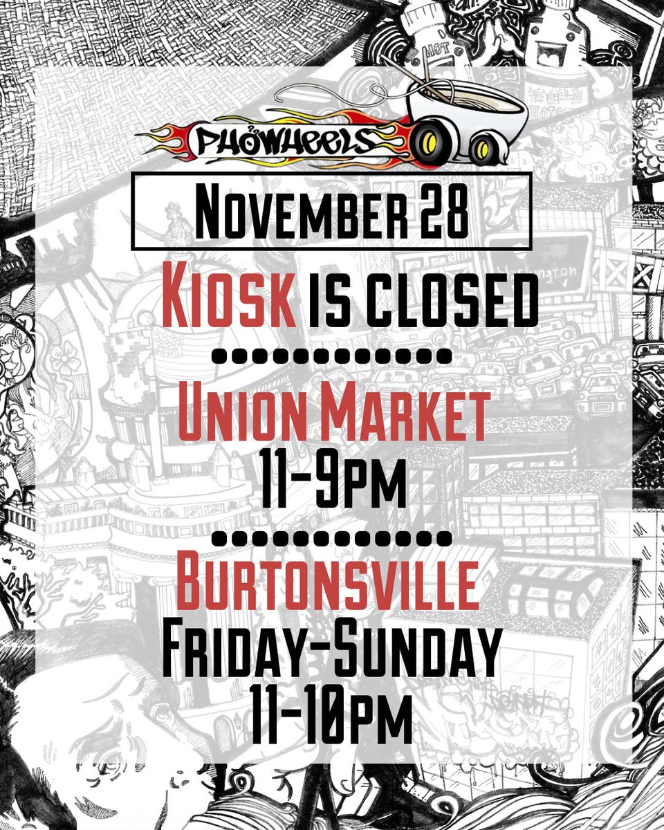 ✨ Thanksgiving Week Hours ✨
Here’s the rundown for Phowheels this week
Swipe through for the full breakdown and plan your pho fix accordingly!!! 🍜🧡
#phowheel #phowheelsdc #washingtondc