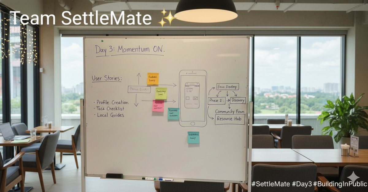 MateSettle's tweet photo. Day 3 with SettleMate 🚀
Every hour, the vision gets sharper and the mission gets louder.
We’re not just building an site — we’re building confidence for every newcomer stepping into a new city.
Momentum ON. Doubt OFF.
#SettleMate #Day3 #BuildingInProject https://t.co/YOAXys41HB