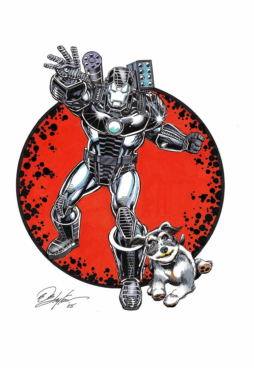This Tokyo Con pre-show War Machine 11 x 17 color drawing was commissioned by Koki Ueda (featuring his beloved dog Rody in the pic). <a href="/Marvel/">Marvel Entertainment</a> <a href="/Iron_Man/">Iron Man</a> <a href="/TokyoComicCon/">東京コミコン & 大阪コミコン | TokyoComicCon & OsakaComicCon</a>