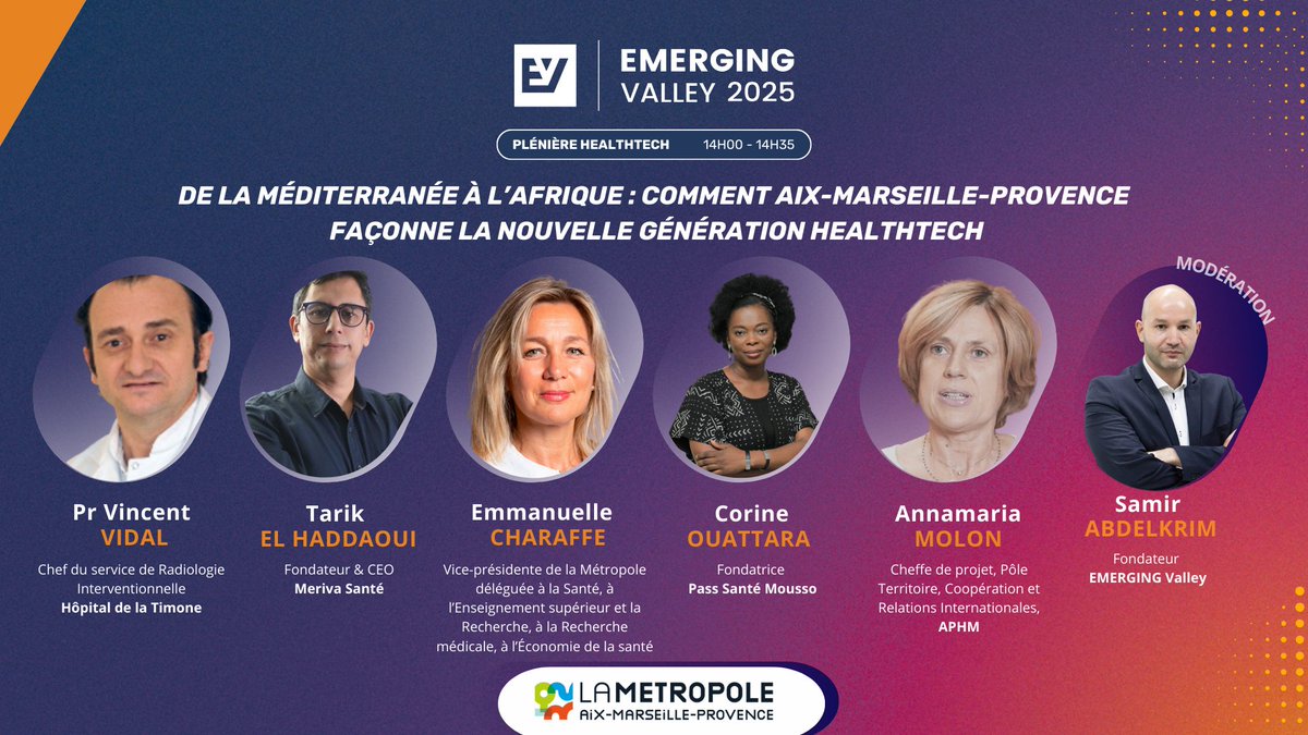 🩺 Plénière HealthTech – “De la Méditerranée à l’Afrique : comment Aix-Marseille-Provence façonne la nouvelle génération HealthTech”

Découvrez comment la région Aix-Marseille-Provence devient un hub pour l’innovation en santé, en favorisant l’émergence de nouvelles solutions