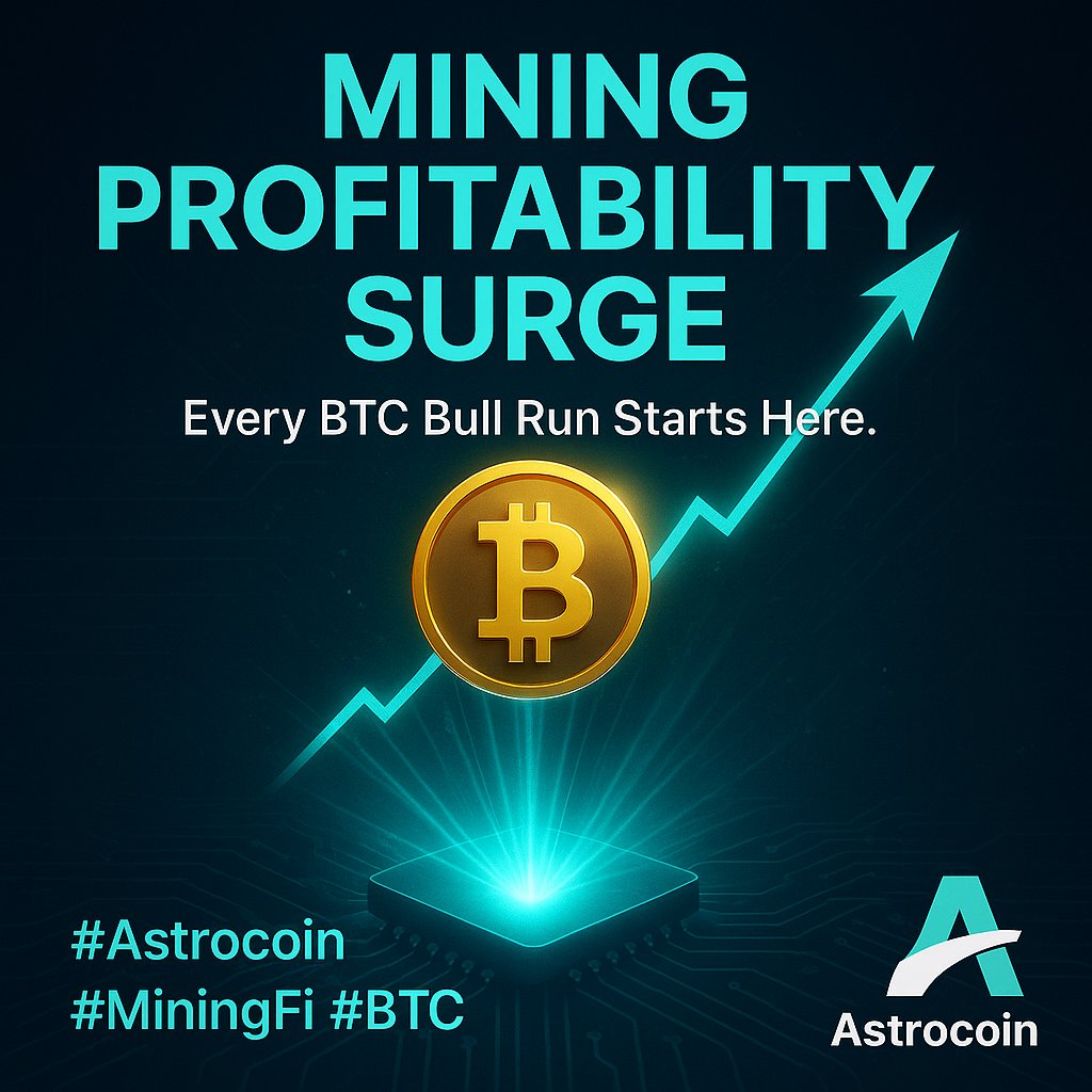 Astrocoin_ASTC's tweet image. Every BTC bull run starts with one thing:
🔥 A surge in mining profitability.
When miners thrive, the network strengthens — and the market follows.
$ASTC brings real mining economics on-chain.
#Astrocoin #MiningFi #BTC #HashrateIsCapital