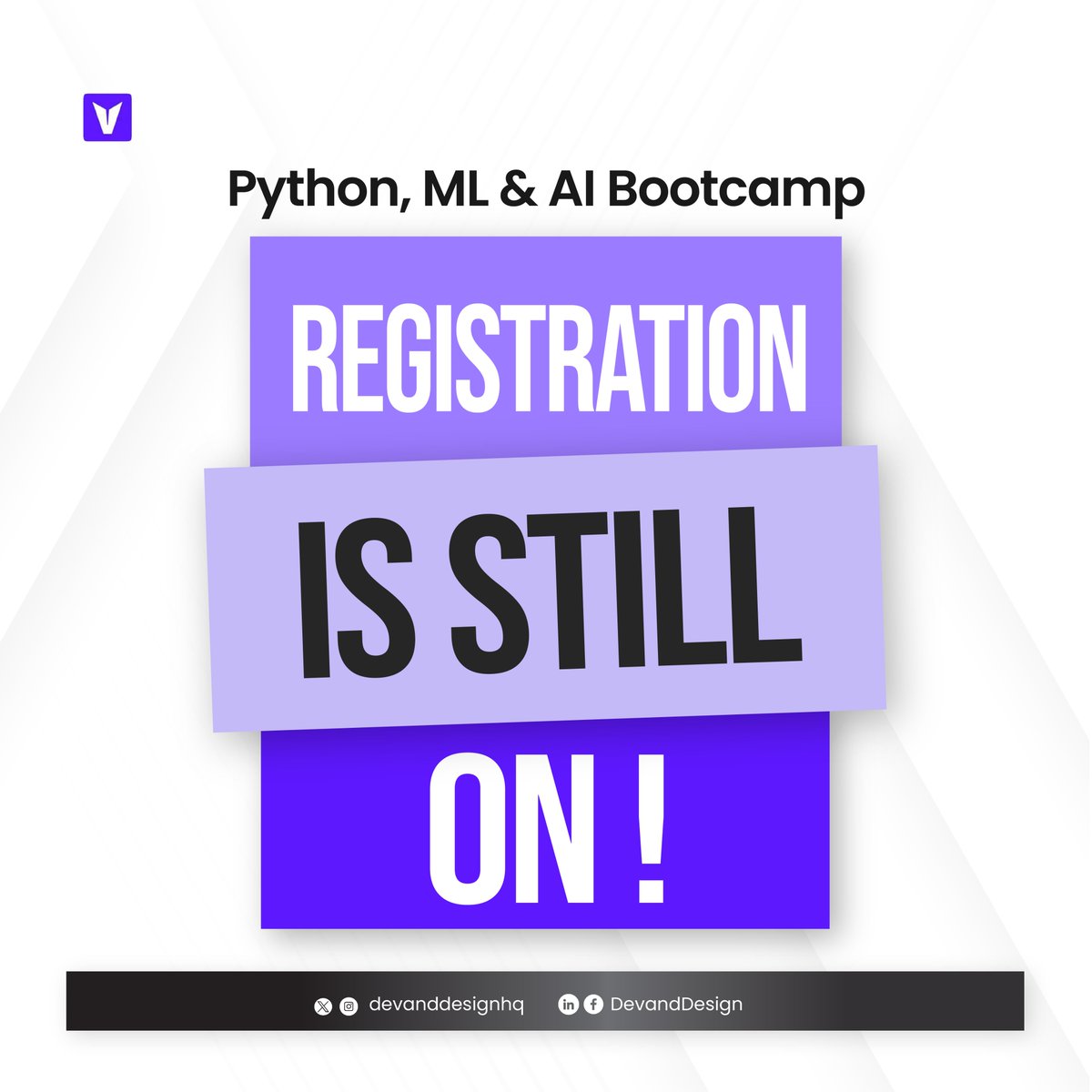 devanddesignhq's tweet image. You’ve watched others build tech careers.
This time, let it be you.
Our Python Bootcamp has started but you can still join.
And in a few months, you’ll be grateful you didn’t wait another year.

Learn the skill behind AI, Data Analysis, Machine Learning &amp;amp; automation… step by…