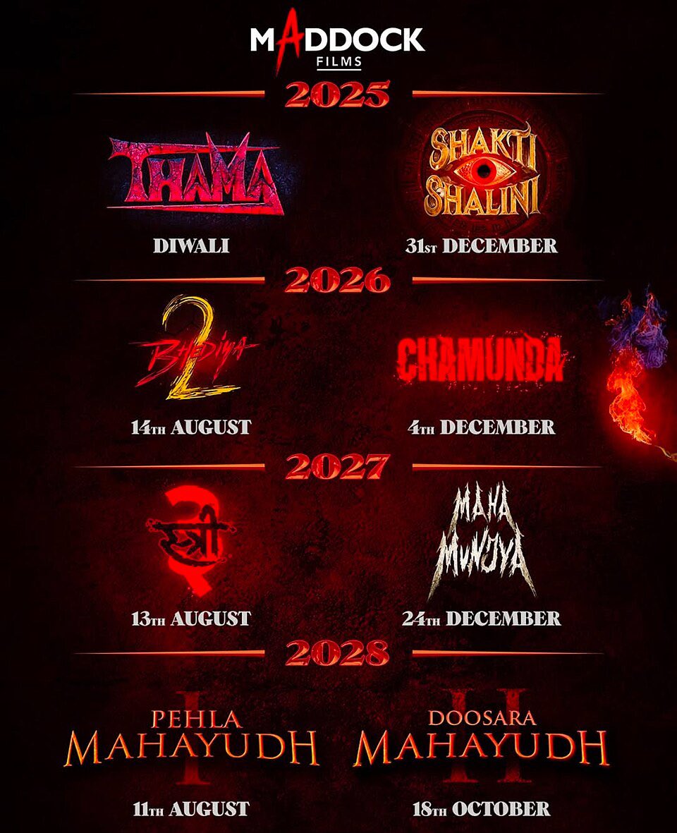 ottnerds's tweet image. Best is yet to come @MaddockFilms #MaddockFilms #horror #horrorcomedy #munjya #stree #thama #bhediya