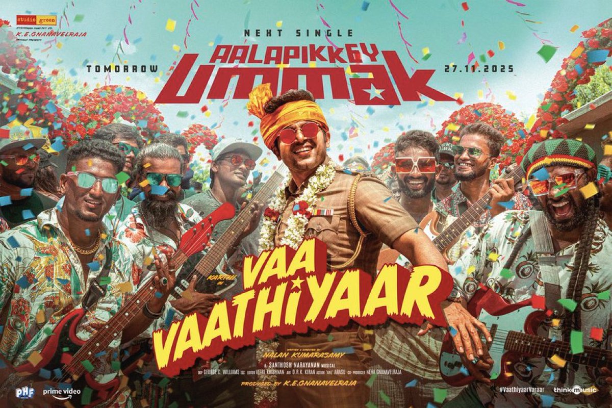 itzSekar's tweet image. #AalapikkeyUmmak Next Single from #VaaVaathiyaar From Tomorrow 🔥

December release ✅