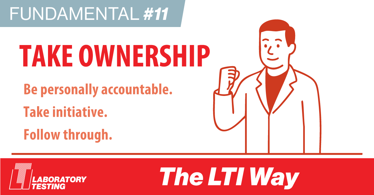 labtesting's tweet image. Fundamental #11: Take Ownership.

Be accountable, take initiative, and follow through. Strong ownership drives strong results — for LTI and our customers.

Learn more: hubs.ly/Q03VS3s-0