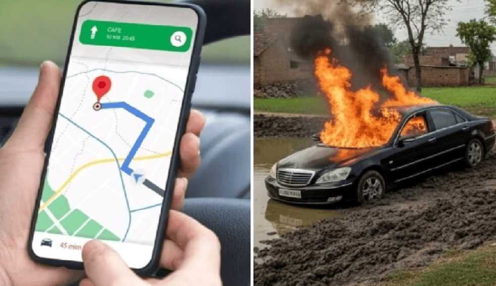 Bhupend29375158's tweet image. गूगल मैप से फिर धोखा: हरदोई में कीचड़ में फंसकर कार में लगी आग, मिनटों में जलकर खाक axismetro.in/?p=36904 @Hardoipolice  #HardoiNews #GoogleMap