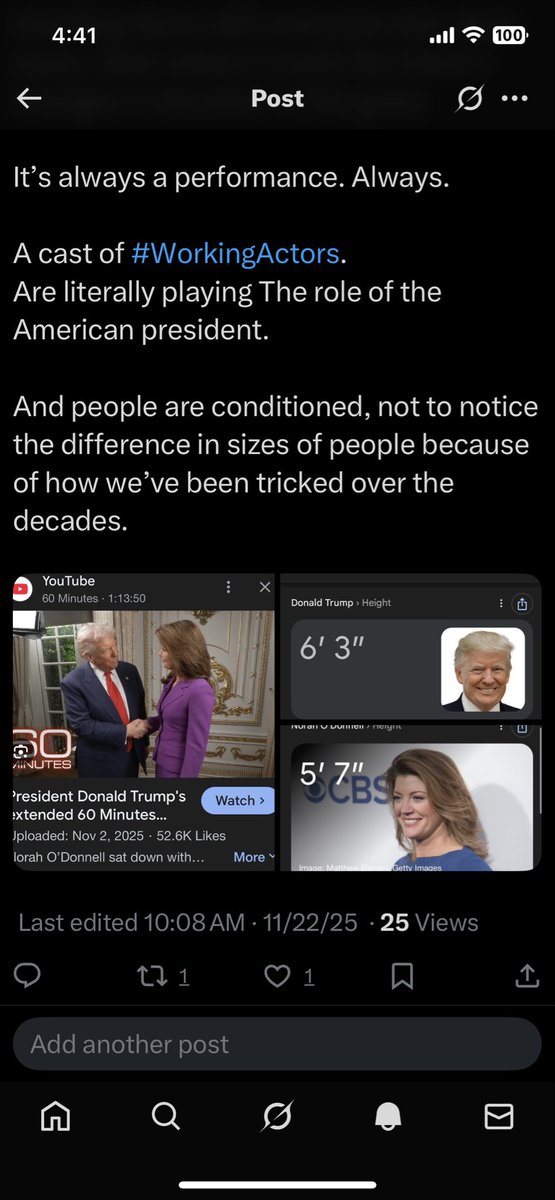 MarineLibby's tweet image. I think the #POTUS president of the #UnitedStates united states should start everyday verifying his identity with #biometrics of blood or body or photo, no?!? 

With imposter being as good as it is, shouldn’t we be concerned that our 6 foot 3‘ inch president is a different height…