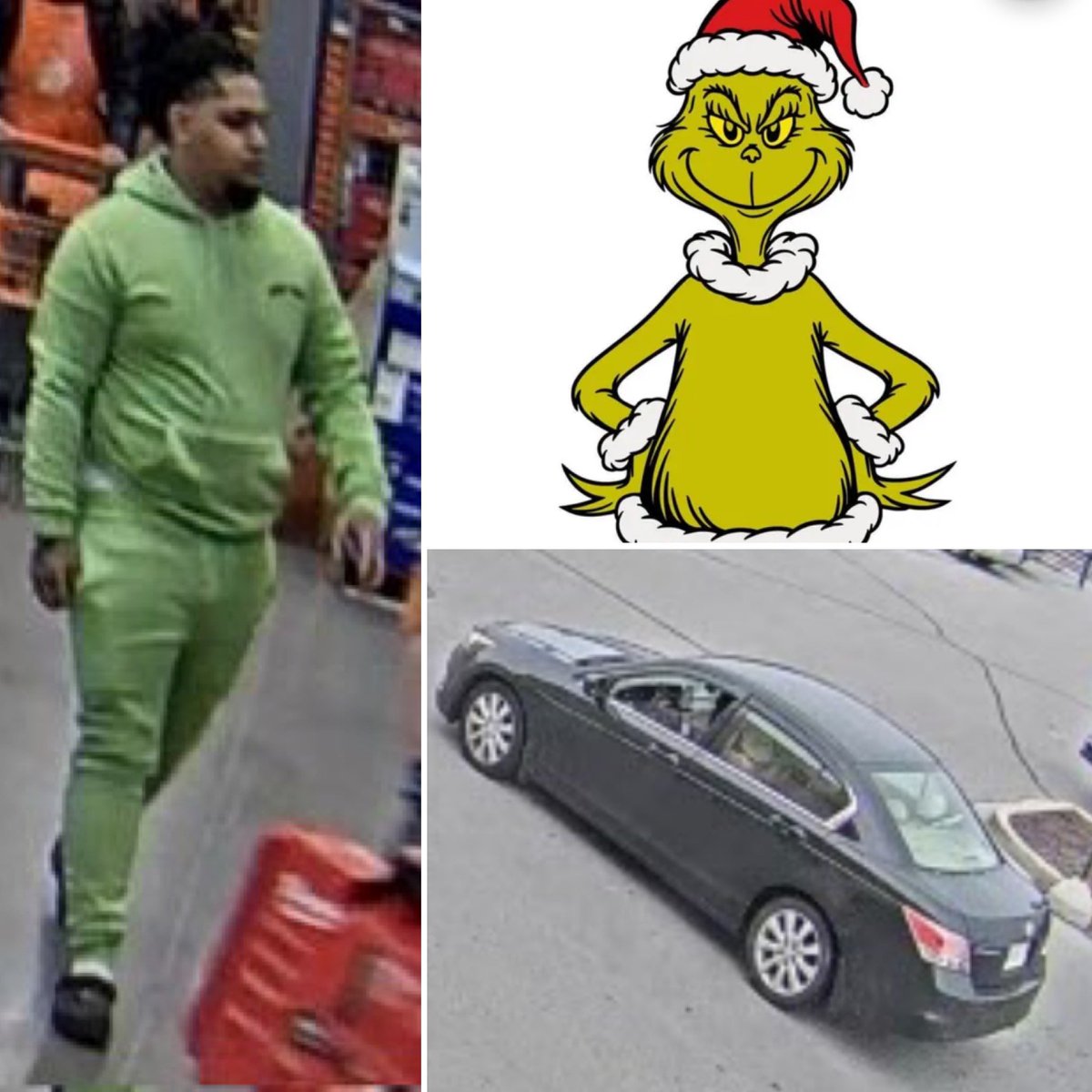 vincevitrano's tweet image. I knew the #grinch stole Christmas. Did not know he also knocked off @HomeDepot in Stallis. Menomonee Falls PD says dude used stolen credit card info from a Falls business on 11/23. Left in grey car #surveillance #suspect I may have added one of those pics for context. 😁
