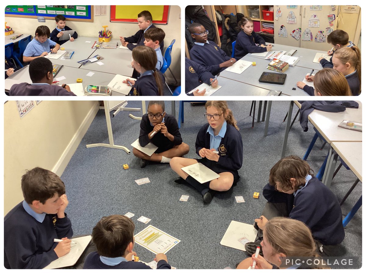 stelizcp6's tweet image. In Maths Club we are playing ‘loop cards’. We are practising finding fractions of amounts, Roman numerals and BIDMAS.