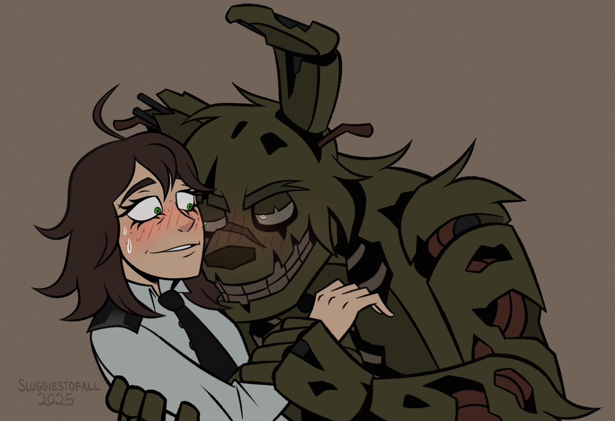 Aluumers's tweet image. the rabbit cuddles are giving her very conflicted feelings!!

🎨 by @/sluggiestofall 

#springtrap #yumeship #fnaf #fnafyumeship