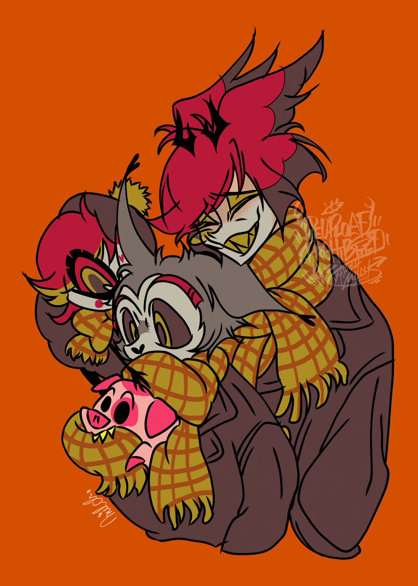 🍂🧣🐷

#HazbinHotel 
#Alastor
#Husk
#Niffty