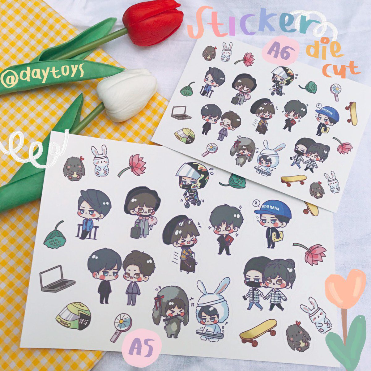 daytoy__'s tweet photo. 🧺 รับทำสติ๊กเกอร์ไดคัท 50% 100%

♡ สติกเกอร์เนื้อ PP ขาว/ใส
♡ รับทำทุกขนาด พร้อมตัดเป็นแผ่น
♡ เคลือบกลิตเตอร์/โฮโลแกรม/เงา/ด้าน
♡ สอบถามเพิ่มเติม dm ค่า

🍨 ทำเส้นไดคัทให้ฟรี กำหนดจุดไดคัทเองได้เลยน้า

#สติ๊กเกอร์ไดคัท #รับทําของแจก #สติกเกอร์ไดคัท #รับทําสติกเก���ร์ A6 A7 A5 https://t.co/PqQQDpNvys