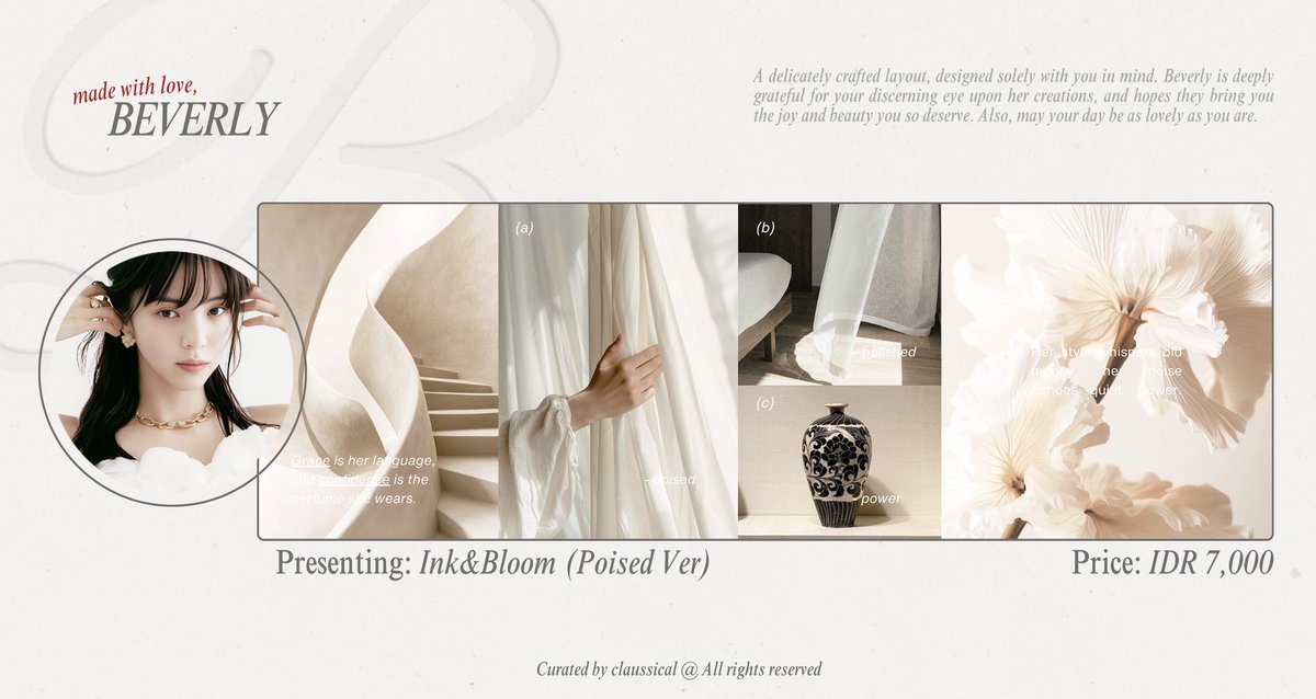 LustreMuse's tweet photo. Any interaction would be appreciated, thank you loveliest! #zonauang 

As pretty as the goddess herself, may I present to you ready stock layout Ink&amp;Bloom (Poised Ver), graced by Han Sohee. Kindly DM me to take her home. https://t.co/LxfAk5RM5A