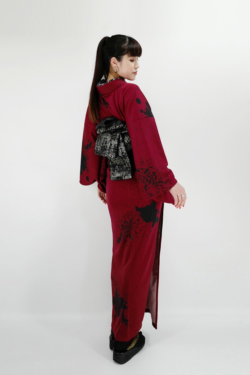 キモノグラースオリジナルジャージ着物 レディーススプラッシュレッド