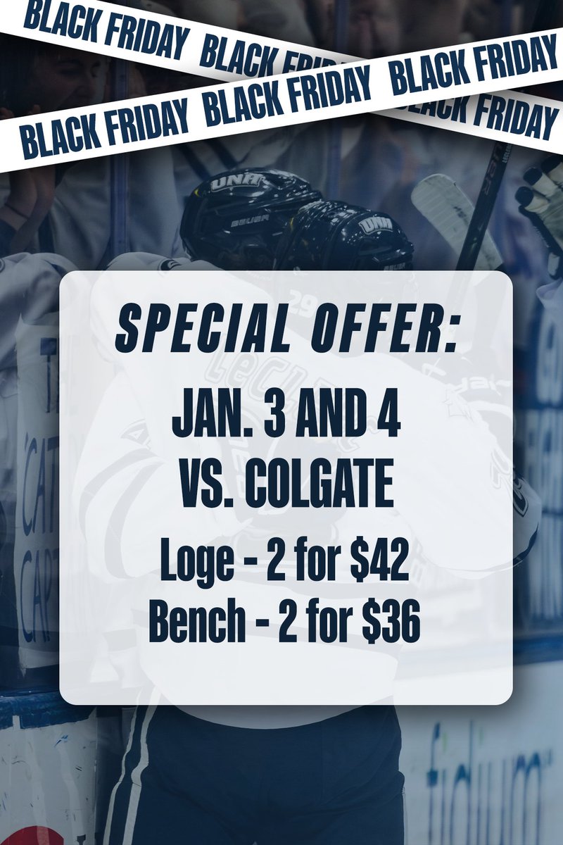 UNHMHOCKEY's tweet photo. Don't miss this awesome deal starting at 7 AM on Friday!

Tickets ➡️ https://t.co/uHK7PE48Hj

#BeTheRoar https://t.co/AwE6FUEvyf