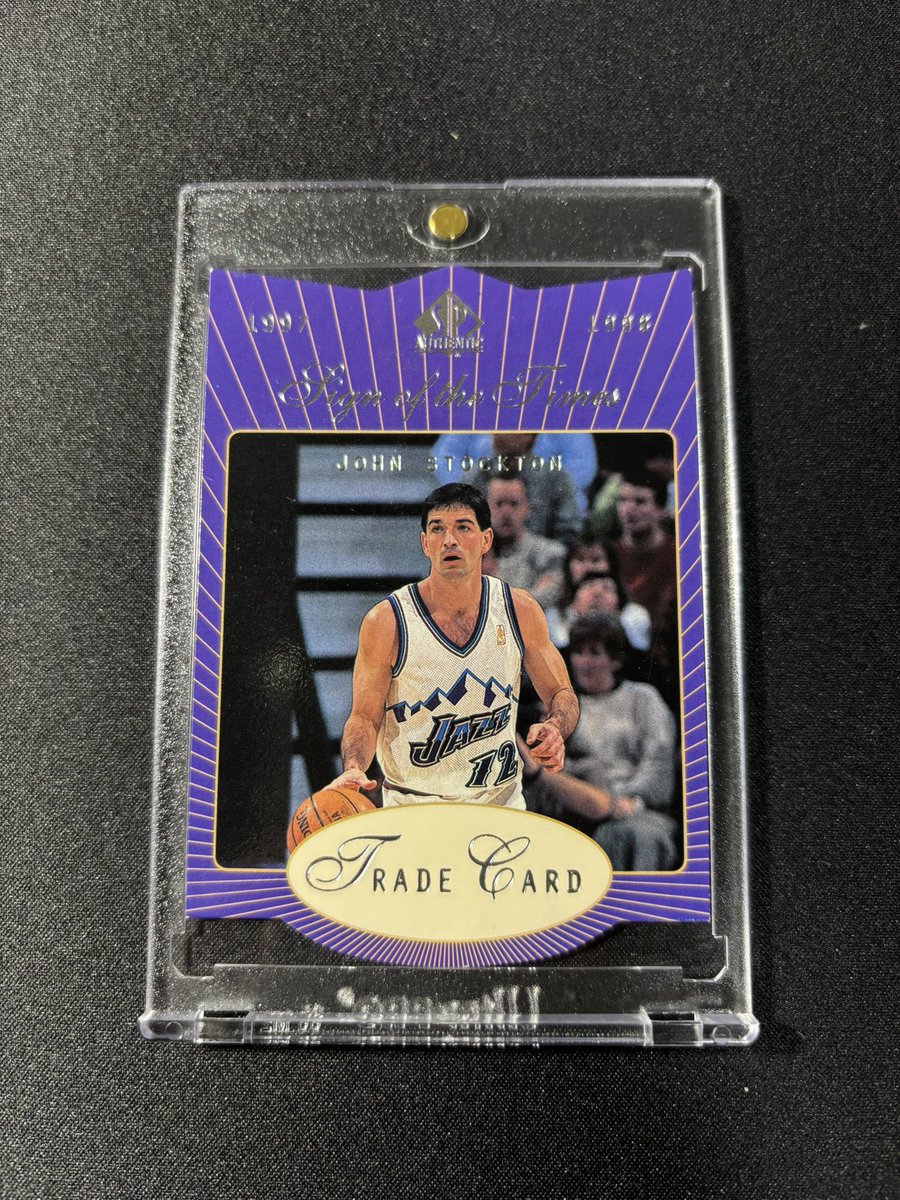 1997-98 SP Authentic Sign Of The Time Trade Card John Stockton
