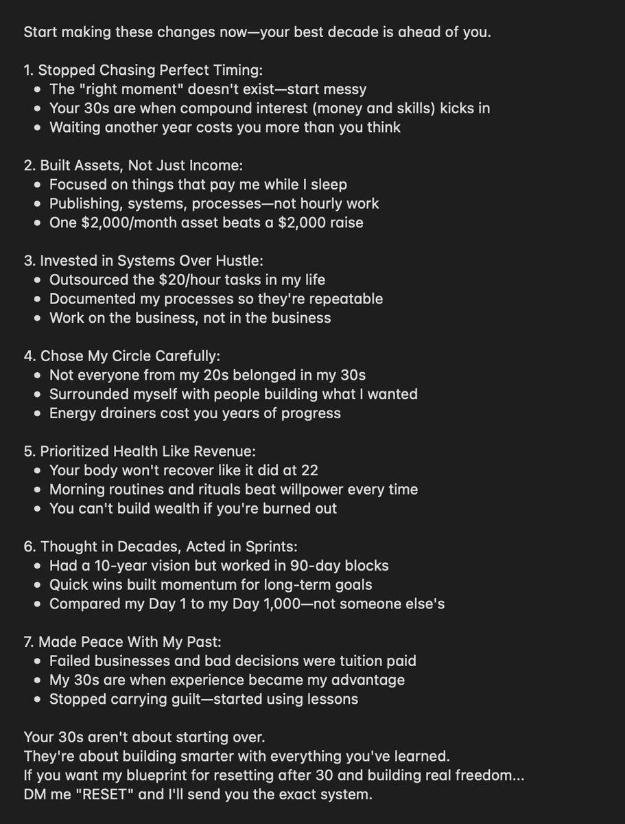 NickDiFabio1's tweet image. How I Reset My Life After 30 (While Others Stayed Stuck in the Same Routine)