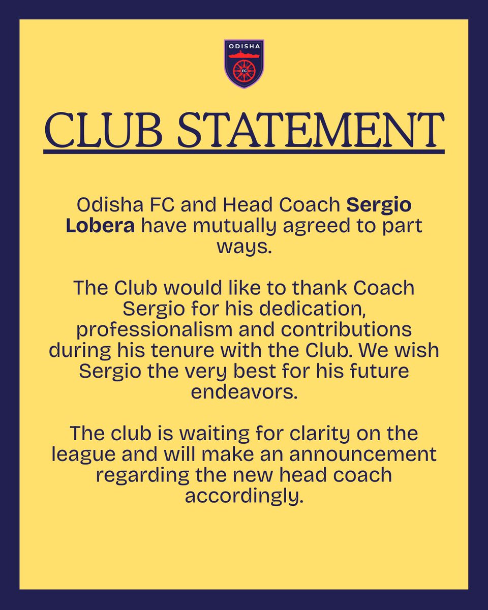 OdishaFC's tweet image. CLUB STATEMENT!📢