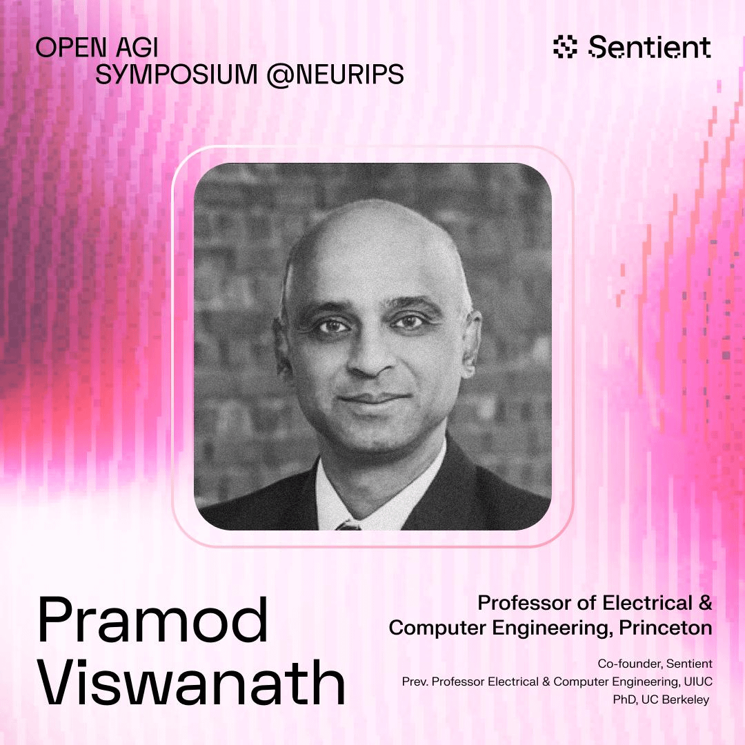 openagisummit's tweet image. Co-founder of @SentientAGI and Professor of Electrical &amp;amp; Computer Engineering at @Princeton, @viswanathpramod will join us at the Open AGI Symposium in San Diego.

He’ll present his breakthrough @NeurIPS accepted research, including the formulation of the OML paradigm and the OML…