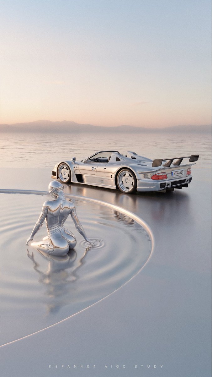 kefan404's tweet image. Liquid Metal (*remake)

Sorayama x @MercedesBenz CLK GTR Roadster (*imagined) 

#visualart #sorayama #mercedes #clkgtr #NanoBanana